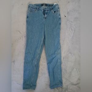 Hollister Blue Pinstripe Straight Leg Jeans